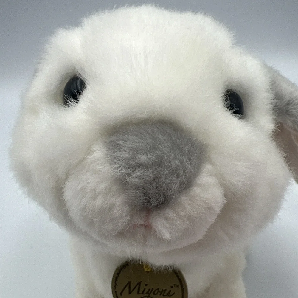 Miyoni by Aurora Lop Bunny Rabbit White/Gray Plush Stuffed Animal‎ Easter